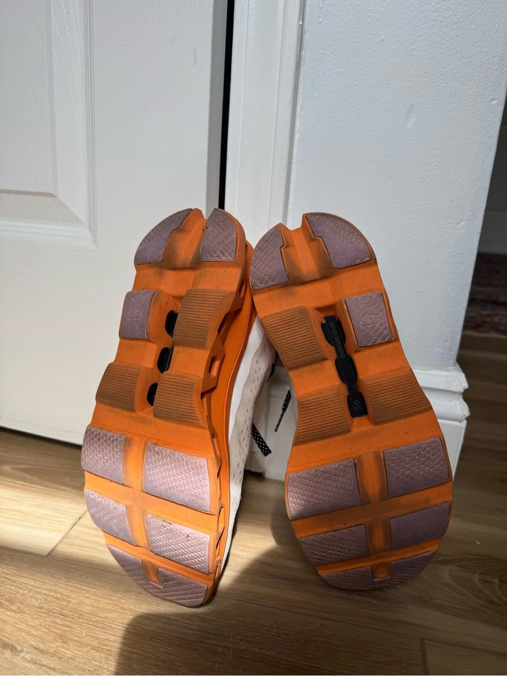 OnCloud Running Shoes in Cream, Orange, Black and Pink